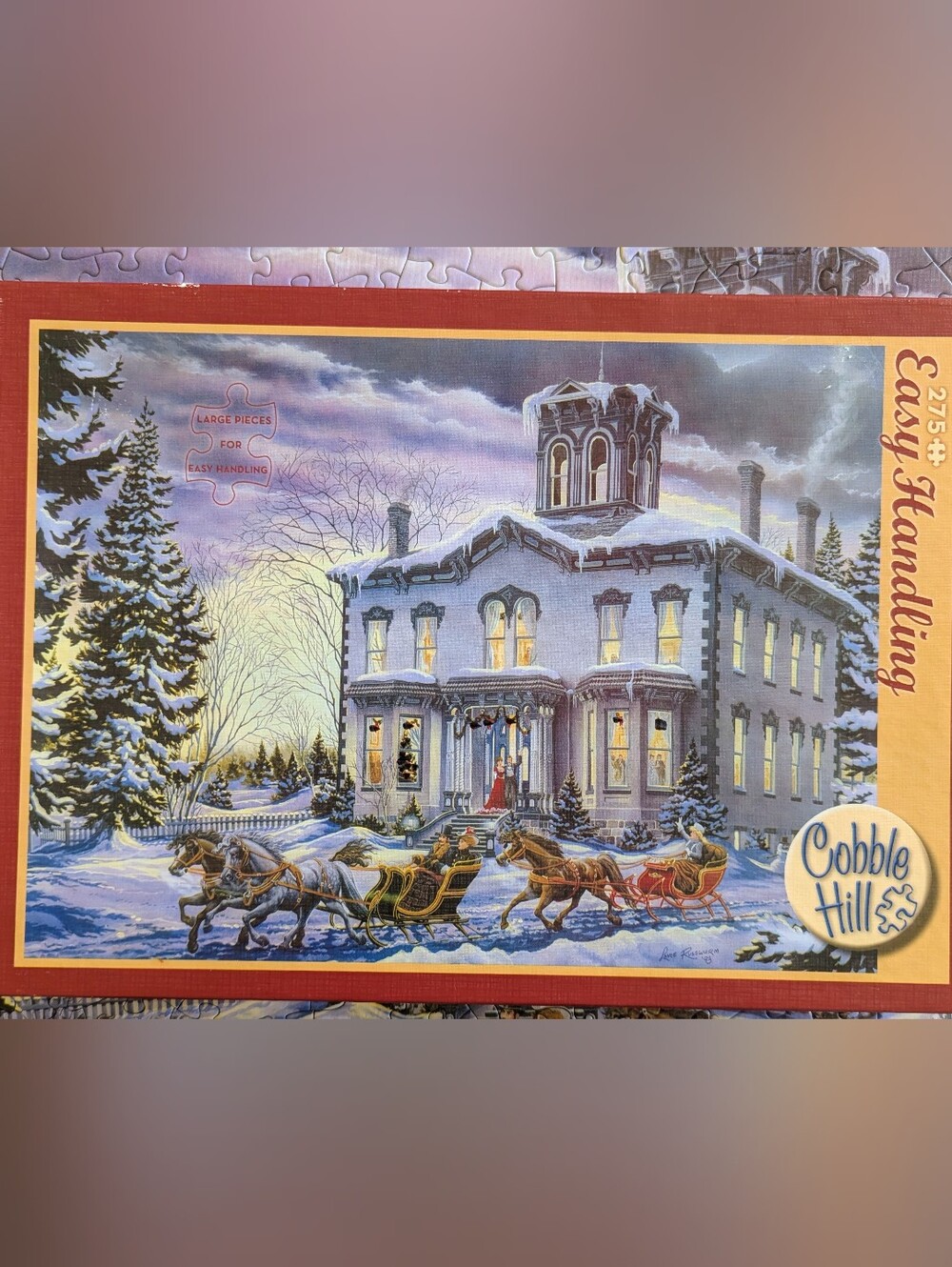 🧩 Vintage Cobble Hill "Sleigh Ride" 275-Piece Easy Handling 🛷❄️